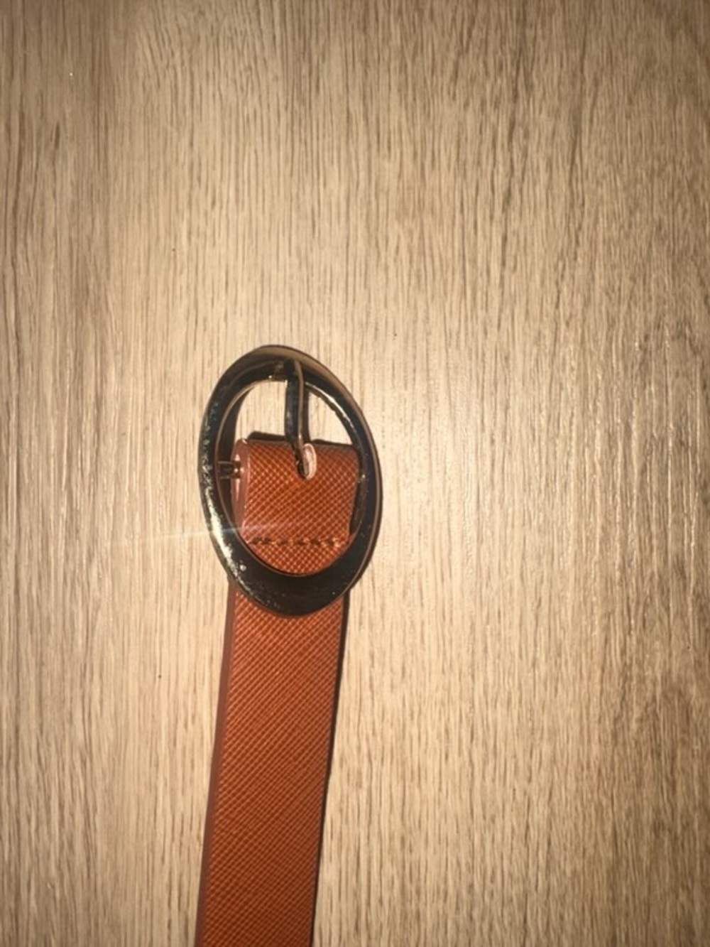 Men's Leather Belt in Brown with Silver Oval Buckle